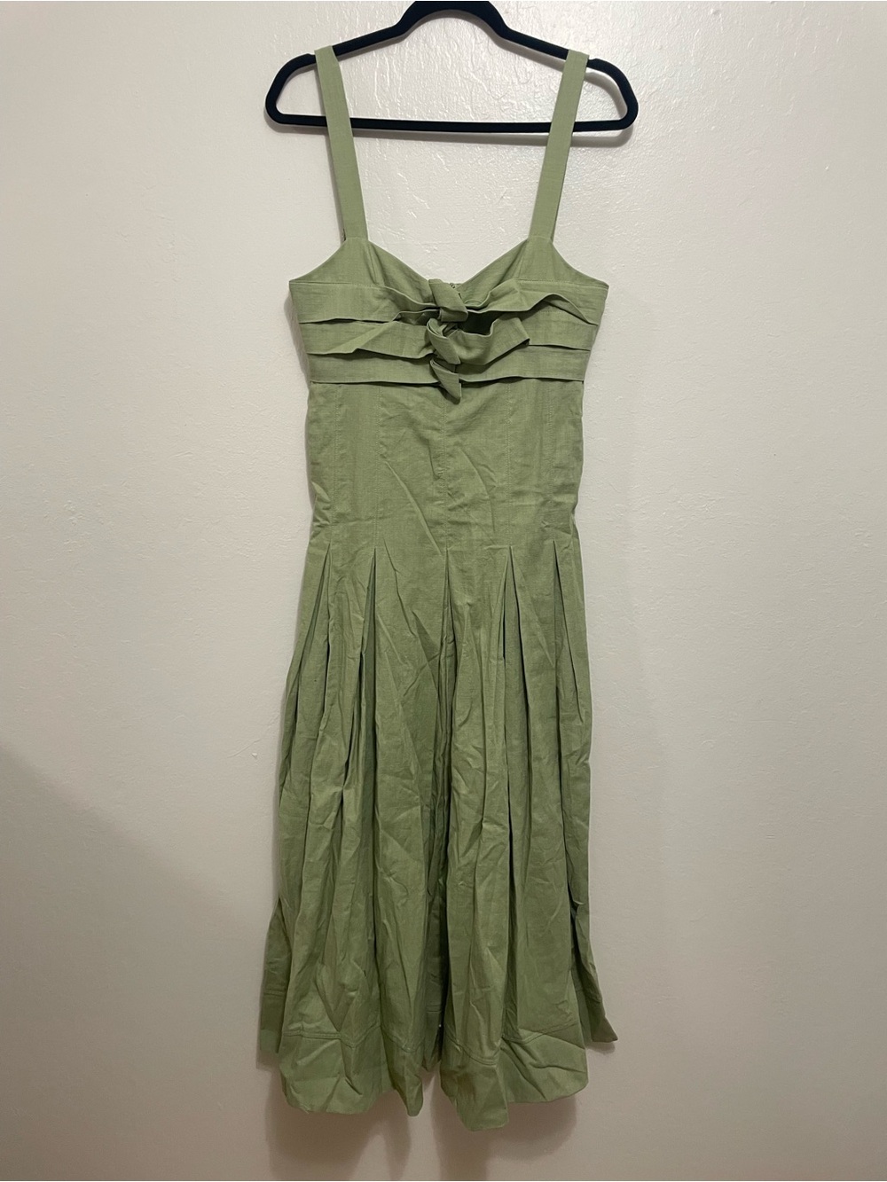 NEW Moon River Sage Green Sleeveless Sage Green Cotton Pleated Dress S